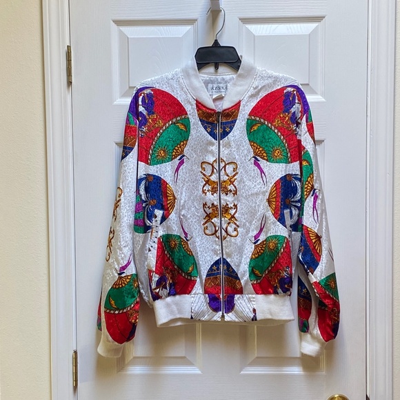 Vintage Bomber Jacket White Balloons. - Picture 1 of 4